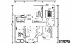 135㎡户型，园林造景的手法布置室