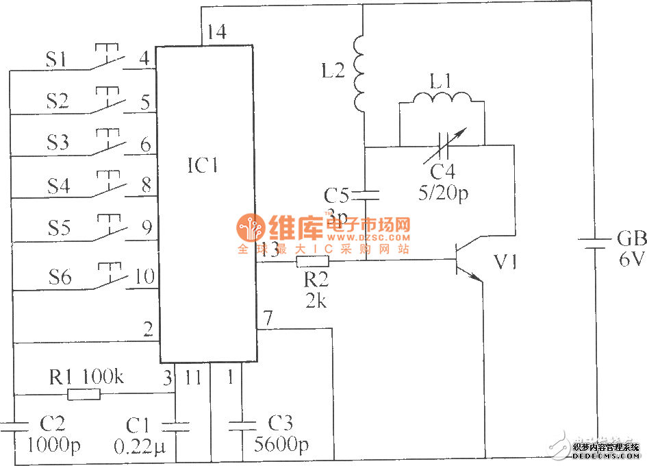 6路无线遥控开关电路制作